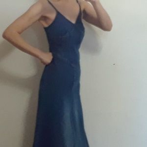 denim spaghetti strap dress